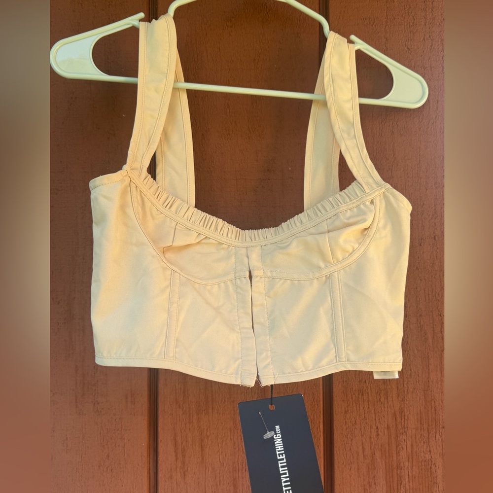 NWT PrettyLittleThing Beige Bustier Top